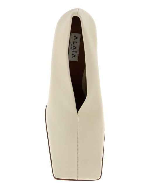 Alaïa White Ivory Leather Pumps