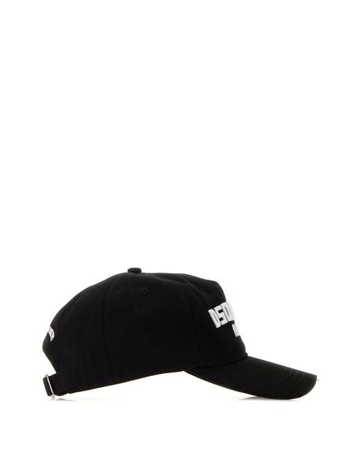 DSquared² Black Cotton Baseball Cap for men