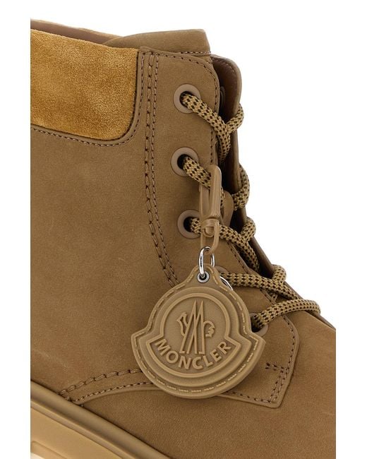 Moncler Brown Suede Peak City Ankle Boots for men