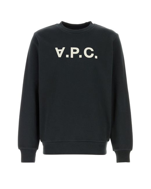 A.P.C. Black Slate Cotton Sweatshirt for men