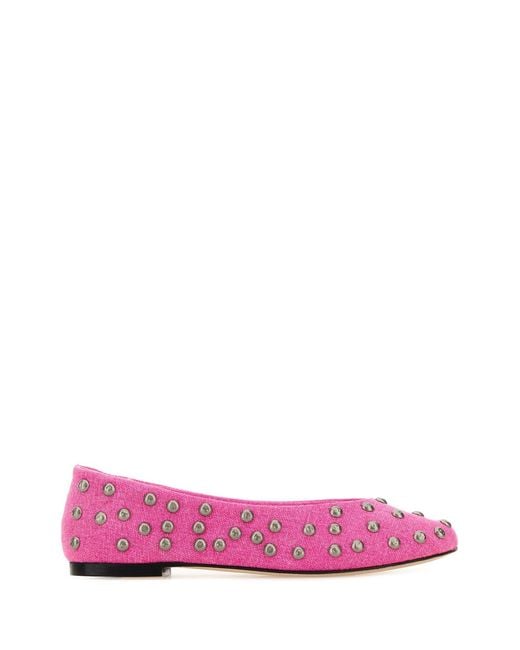 GIMAGUAS Pink Fuchsia Canvas Ballerinas