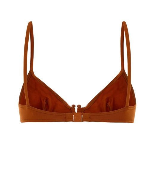 Eres Brown Orange Stretch Nylon Stylish Bikini Top