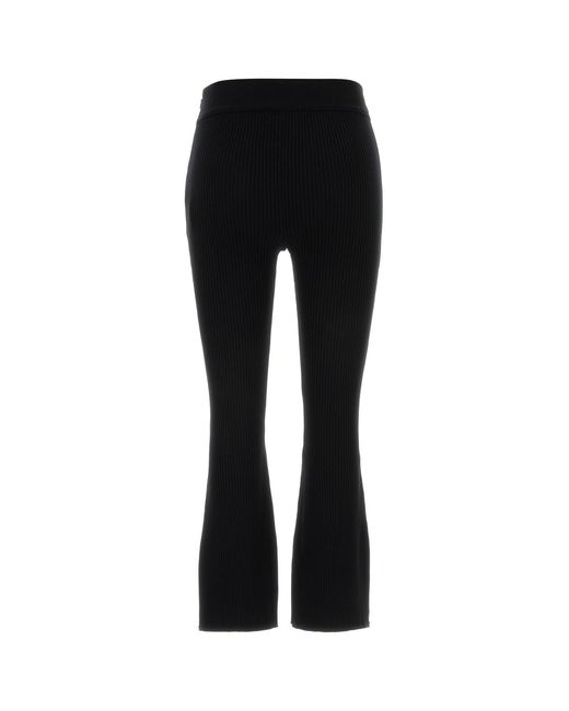 Courreges Black Capri Rib Knit Pants
