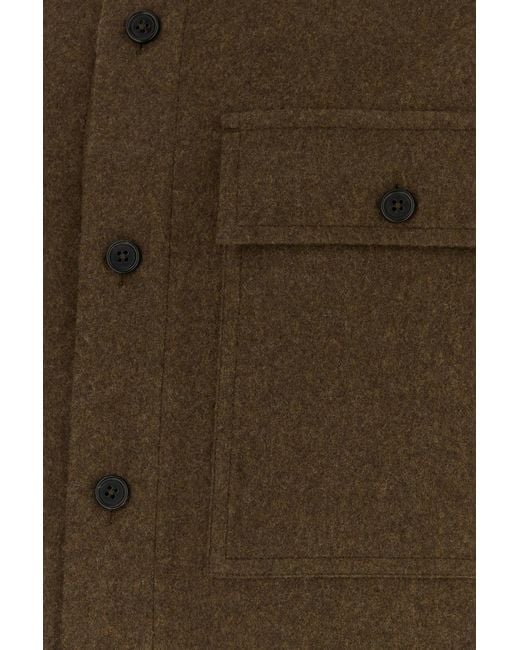 Jil Sander Green Khaki Wool Shirt for men