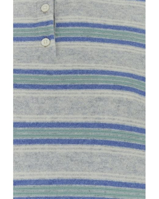 Guest In Residence Blue Embroidered Cashmere Collegiate Polo Shirt