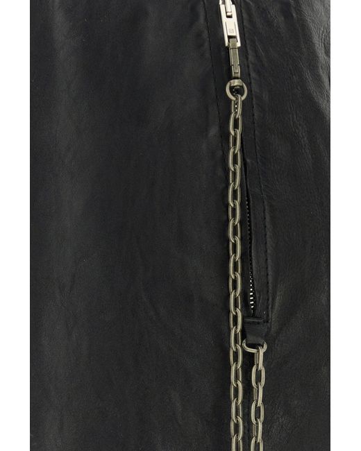 Alexander Wang Black Low-Rise Leather Mini Skirt