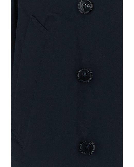Woolrich Blue Tech Cotton Peacoat