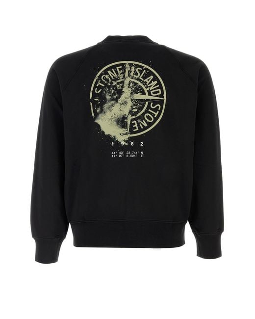 Stone Island Black Cotton Sweatshirt for men