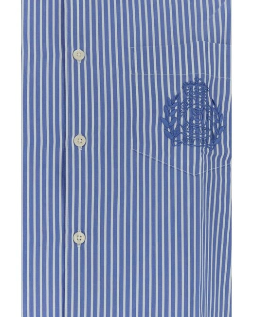 Sporty & Rich Blue Embroidered Poplin Shirt
