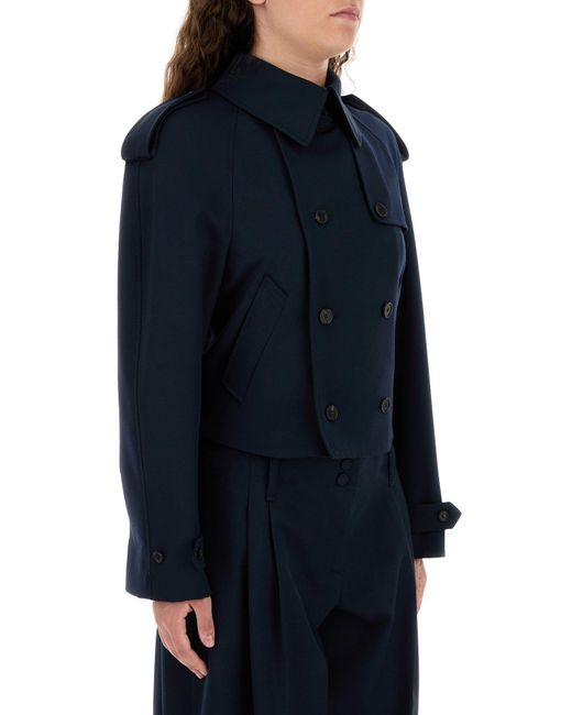 ALEXANDER MCQUEEN MIDNIGHT BLUE WOOL TRENCH COAT Alexander ALEXANDER MCQUEEN MIDNIGHT BLUE WOOL TRENCH COAT Alexander