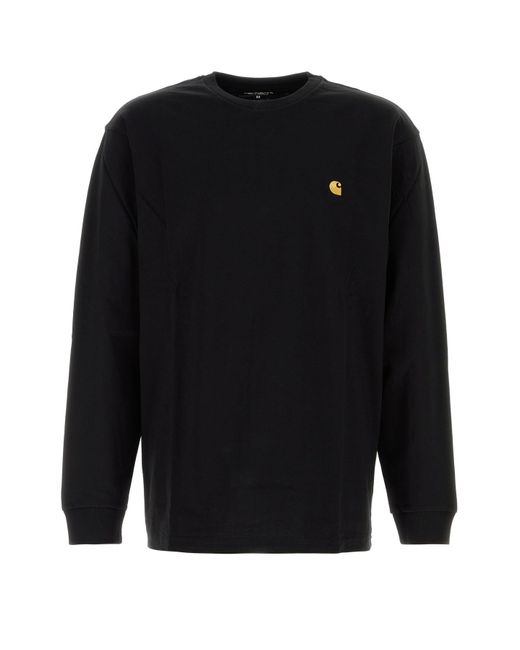 L/S Chase T-Shirt in cotone nero di Carhartt in Black da Uomo