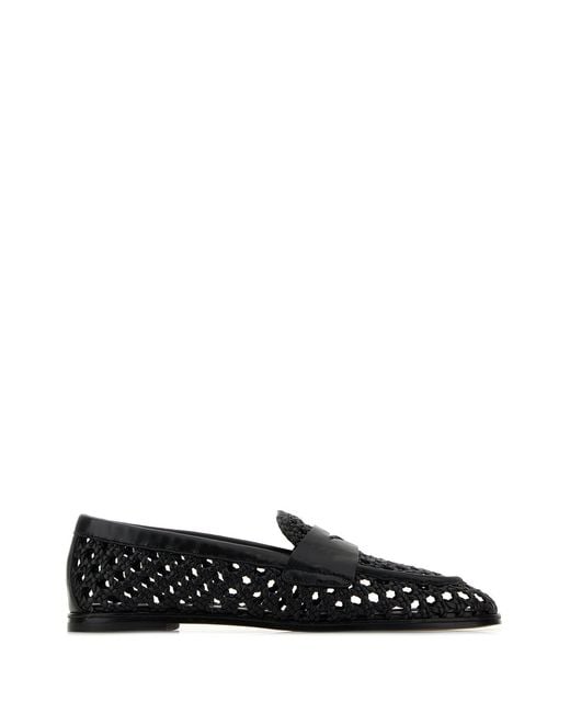 Stuart Weitzman Black Spencer Woven Loafer