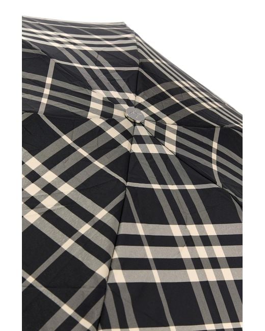 Burberry Black Embroidered Fabric Umbrella