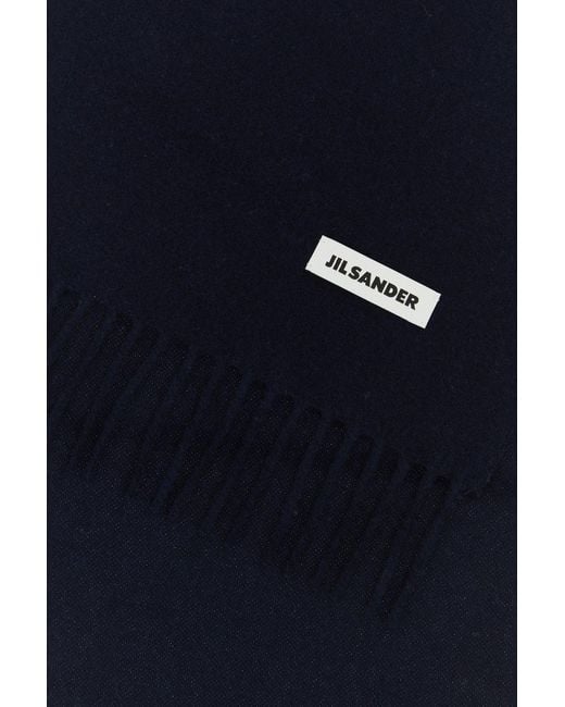 Jil Sander Midnight Blue Wool Scarf for men