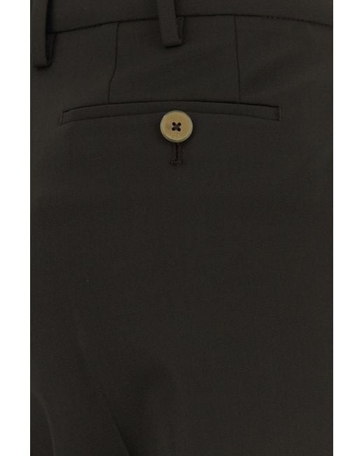 PT Torino Black Dark Brown Stretch Wool Pant