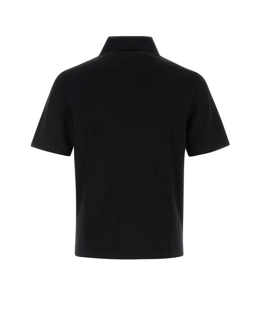 Burberry Black Wool Polo Shirt for men