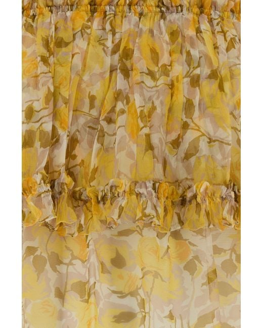 Chloé Yellow Printed Crepe Blouse