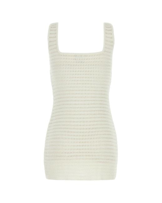 LeKasha White Crochet Mini Dress