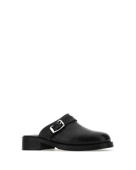Our Legacy Black Leather Slippers for men