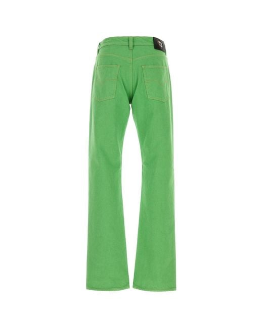 Versace Green Mid Rise Jeans for men