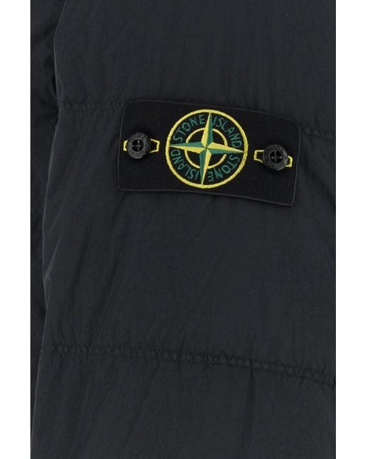 Stone Island Black Slate Nylon Down Jacket for men