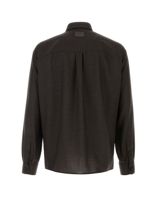 Dolce & Gabbana Black Chocolate Twill Shirt for men