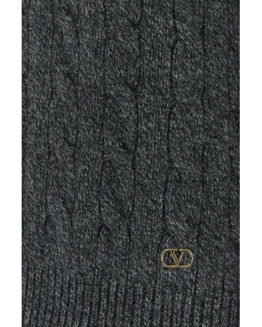 Valentino Garavani Black Dark Grey Wool Sweater