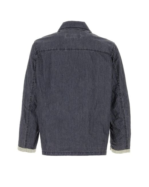 Fay Denim Blue Linen Jacket for men