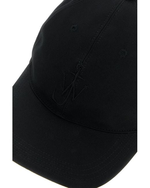 J.W. Anderson Black Gabardine Baseball Cap for men