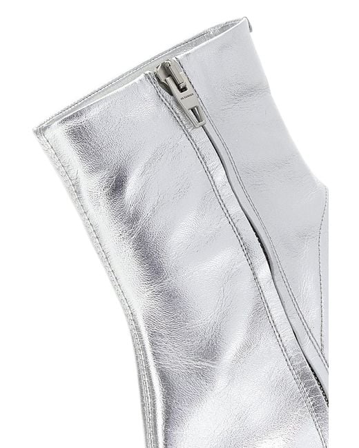 Jil Sander White Leather Lune Ankle Boots