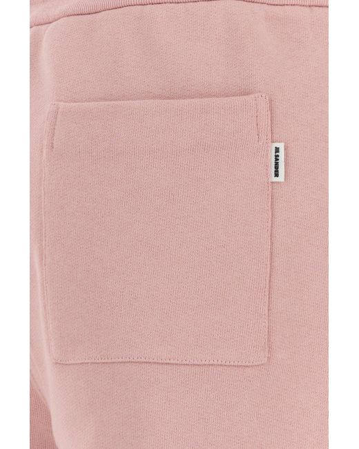 Pantalone jogging in cotone rosa di Jil Sander in Pink