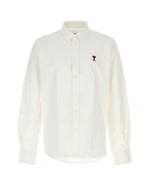 AMI White Oxford Shirt for men