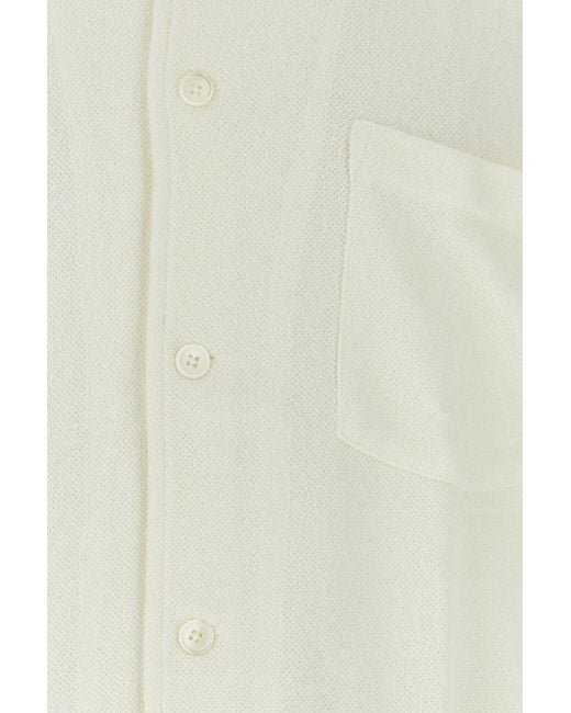 Our Legacy White Short-Sleeved Shirt With Classic Collar And Chest Pocket for men