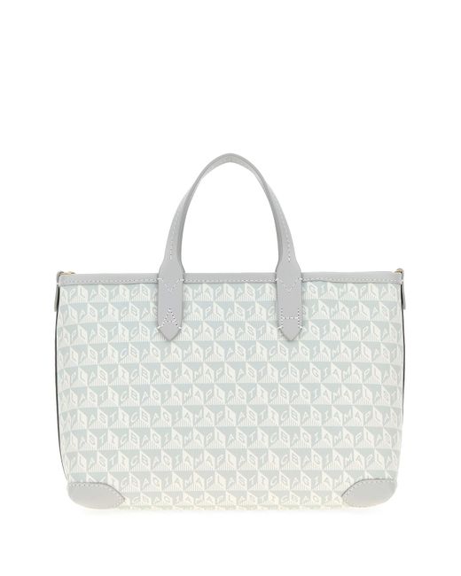 Anya Hindmarch Metallic Printed Canvas Xs I Am A Plastic Bag Handbag
