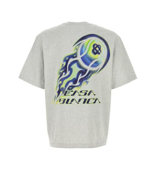Casablanca Gray Cotton Oversize T-Shirt for men