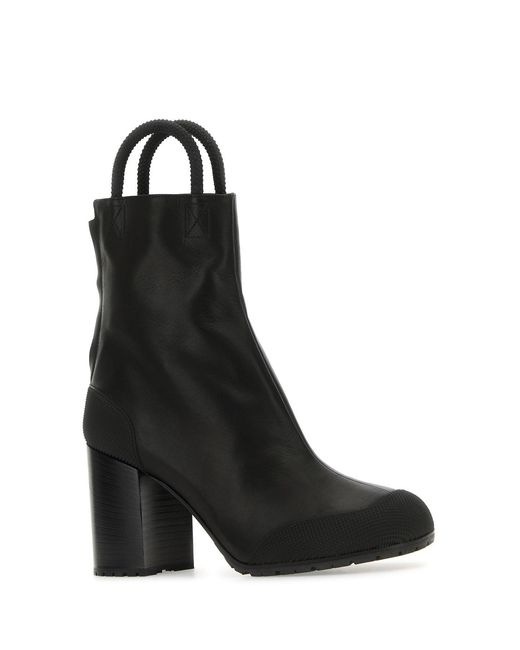 Random Identities Black Leather Ankle Boots for men