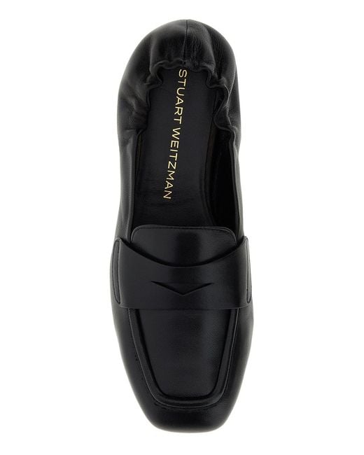 Stuart Weitzman Black Leather Bryant Loafers