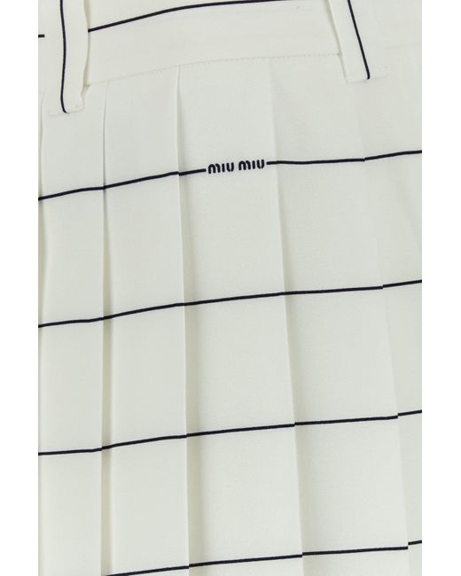 Minigonna A Pieghe di Miu Miu in White