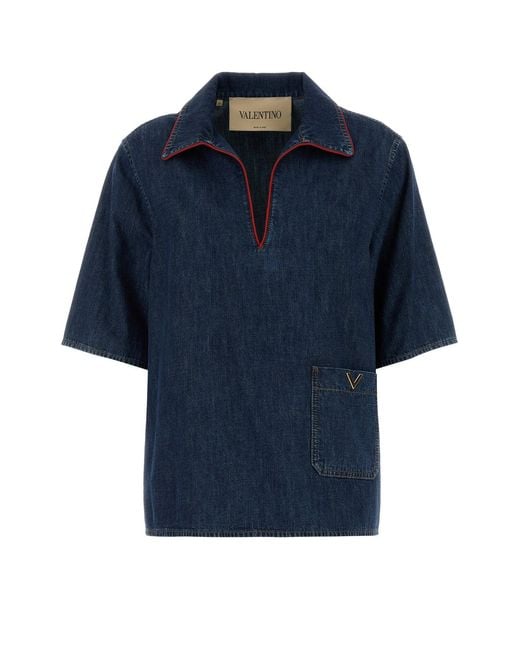 Valentino Garavani Blue Denim Blouse