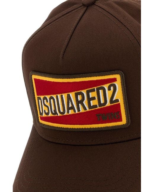 Cappello da baseball in cotone marrone di DSquared² in Multicolor da Uomo