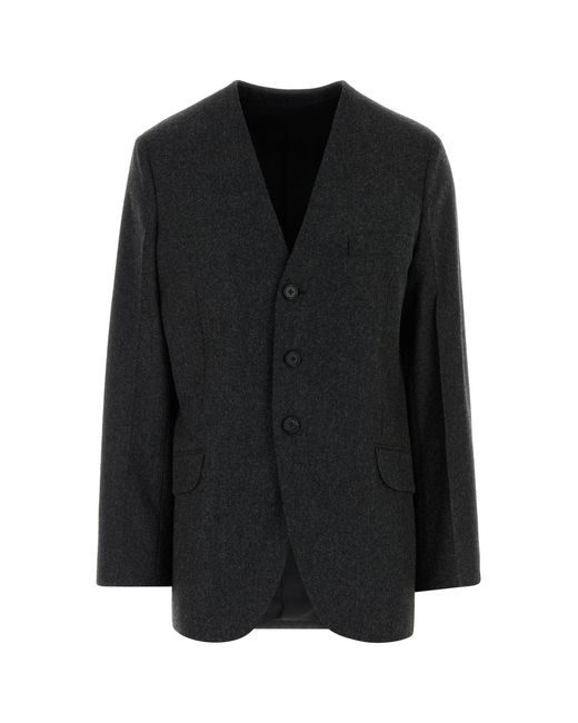 Jil Sander Black Charcoal Wool Blazer