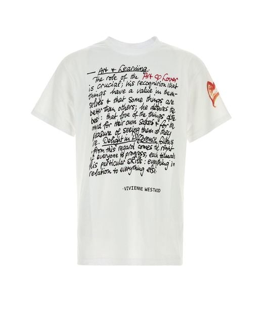 Vivienne Westwood White Cotton Art Heart T-Shirt for men