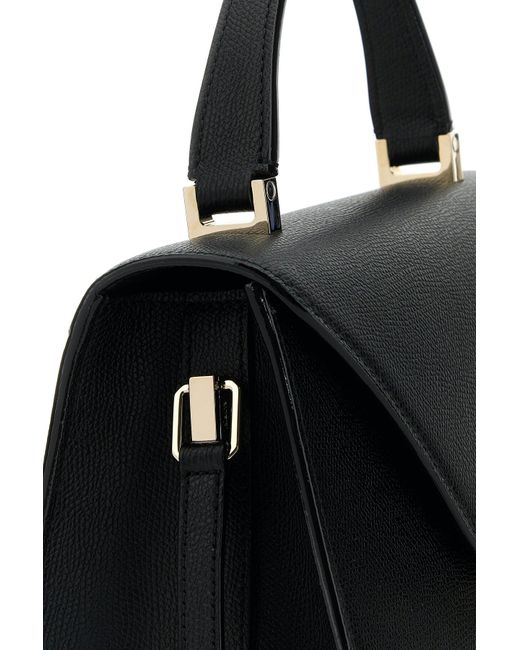 Valextra Black Leather Medium Iside Handbag