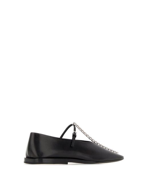 Jil Sander Black Leather Ballerinas