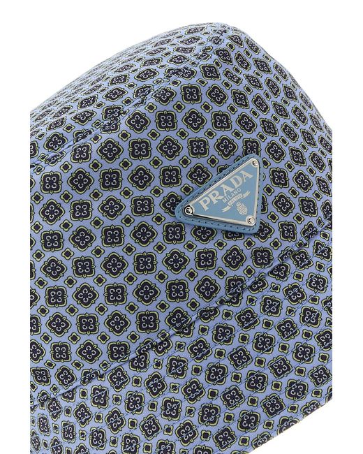 Cappello da pescatore in Re-Nylon stampato di Prada in Blue da Uomo
