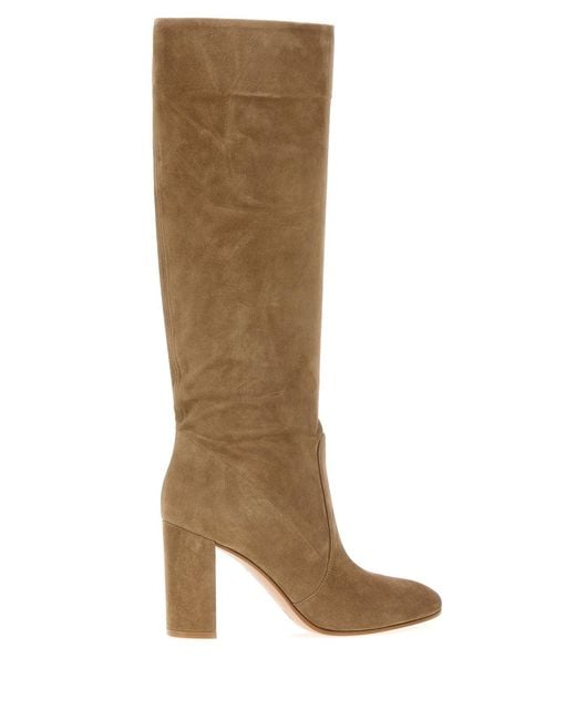 Gianvito Rossi Brown Camel Suede Glen Boots