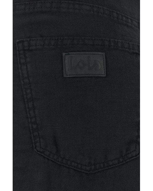 Lois Black Linen Skater Wide-leg Pant