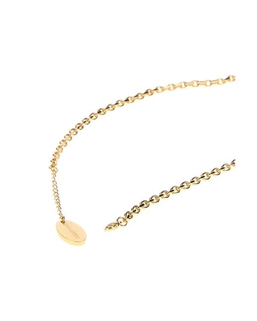 DSquared² Metallic Gold Metal 2d Necklace