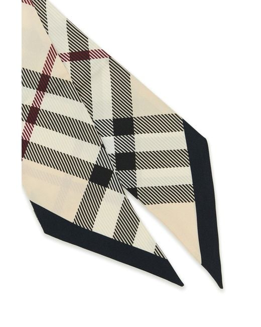 Foulard in seta ricamata di Burberry in White