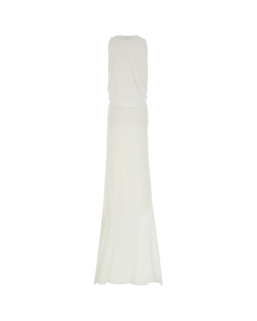 Abito lungo in crepe bianco di Gucci in White
